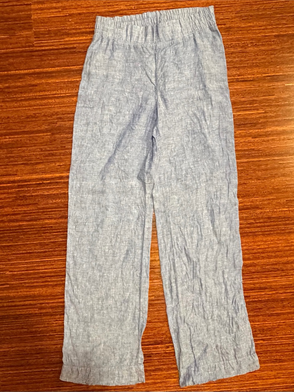 Lilly Pulitzer Chambray Blue Linen Pants size XS 31” inseam Coastal Chic
